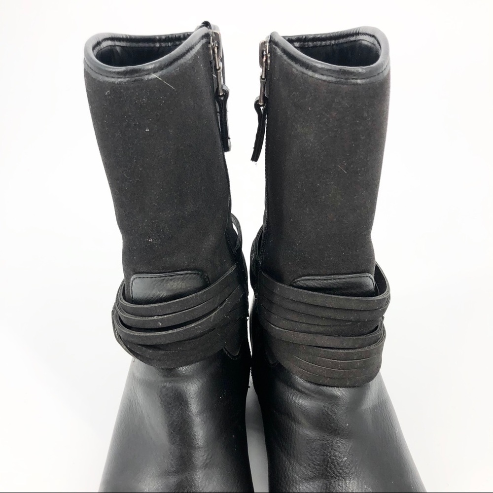 Chaps Gari Women’s/ Girl’s Moto Black Boots Size 5 - Picture 4 of 8